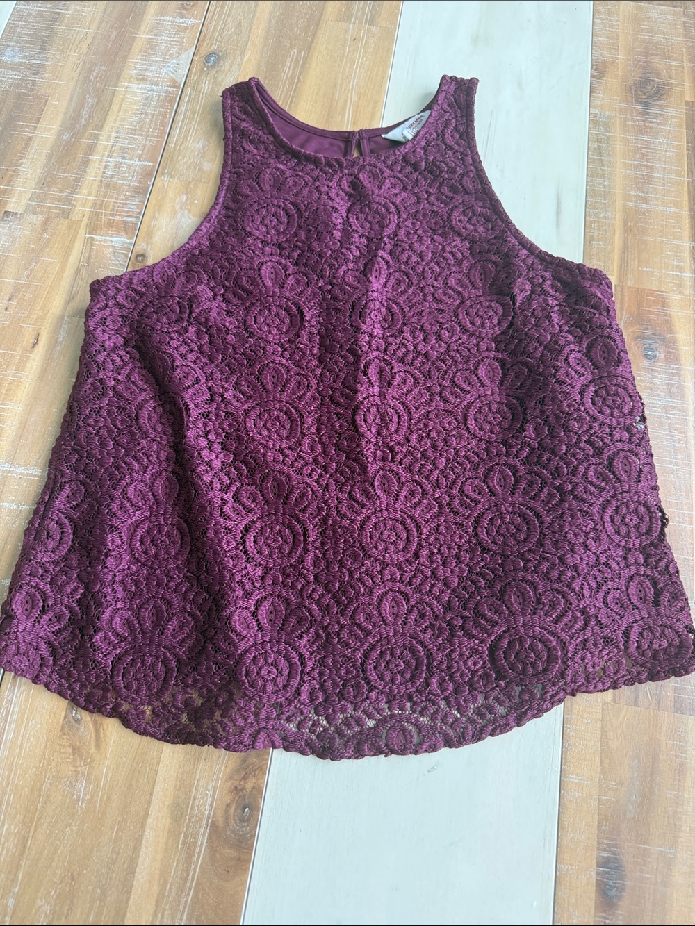 Arizona Jean Company Wine Lace High Neck Tank